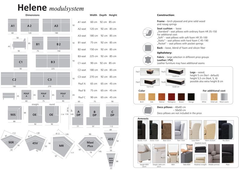 Nahast nurgadiivan Helene suurendatud
