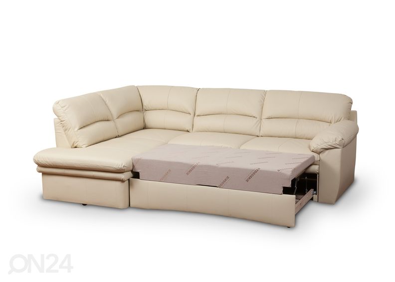 Nahast nurgadiivanvoodi pesukastiga Amasco suurendatud