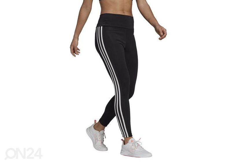 Naiste pikad treeningretuusid Adidas High Riese 3-Stripes 7/8 Tights suurendatud