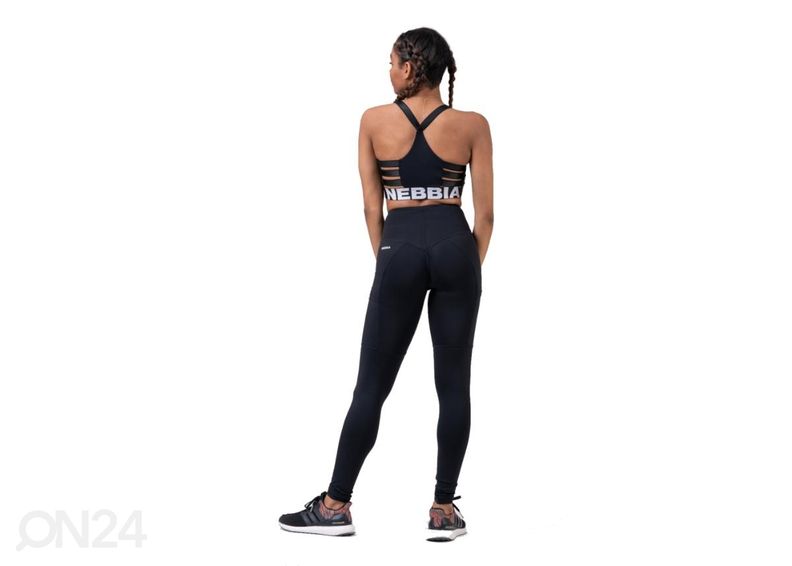 Naiste pikad treeningretuusid Nebbia High Waist Fit&Smart 505 must suurusM suurendatud