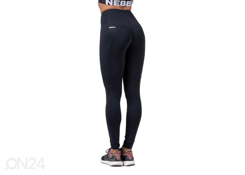Naiste pikad treeningretuusid Nebbia High Waist Fit&Smart 505 must suurusM suurendatud
