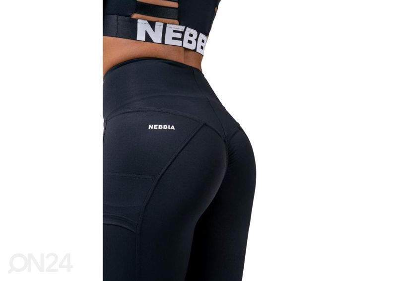 Naiste pikad treeningretuusid Nebbia High Waist Fit&Smart 505 must suurusM suurendatud