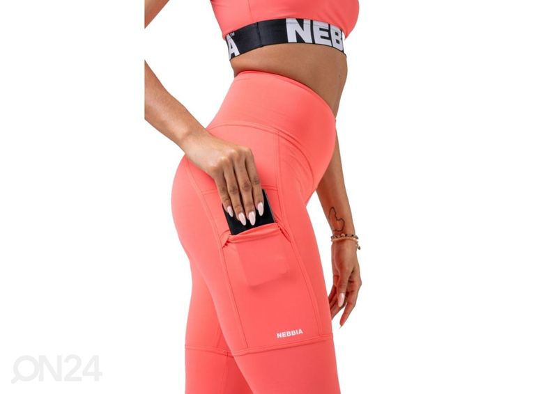Naiste pikad treeningretuusid Nebbia High Waist Fit&Smart 505 must suurusM suurendatud