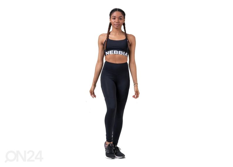 Naiste pikad treeningretuusid Nebbia High Waist Fit&Smart 505 must suurusM suurendatud