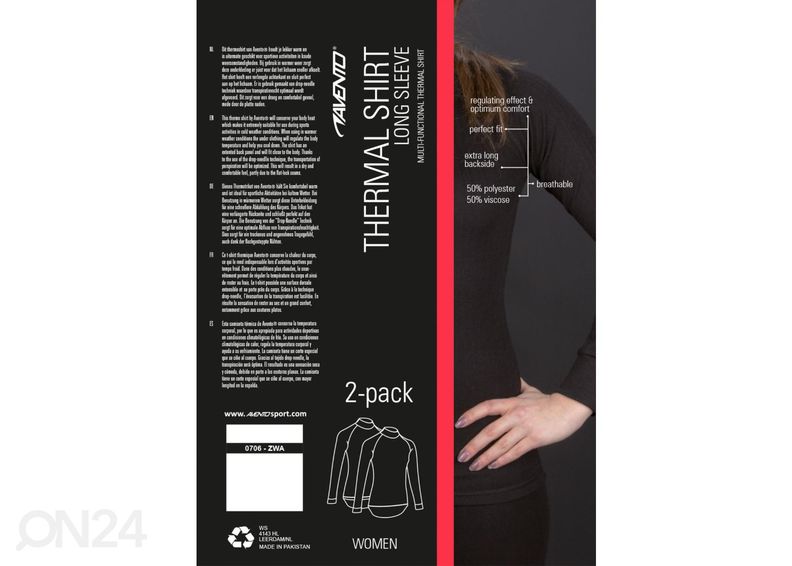 Naiste soojapesu särk Long Sleeve 2-Pakk suurendatud