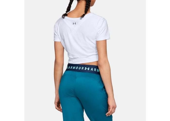 Naiste vabaajasärk Under Armour Lightweight Lux Crop Tee W 1305484-100 suurendatud