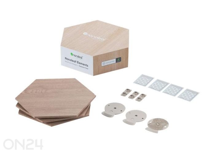 Nanoleaf Elements Wood Look Hexagons laienduskomplekt (3 paneeli), soe ja külm valgus suurendatud