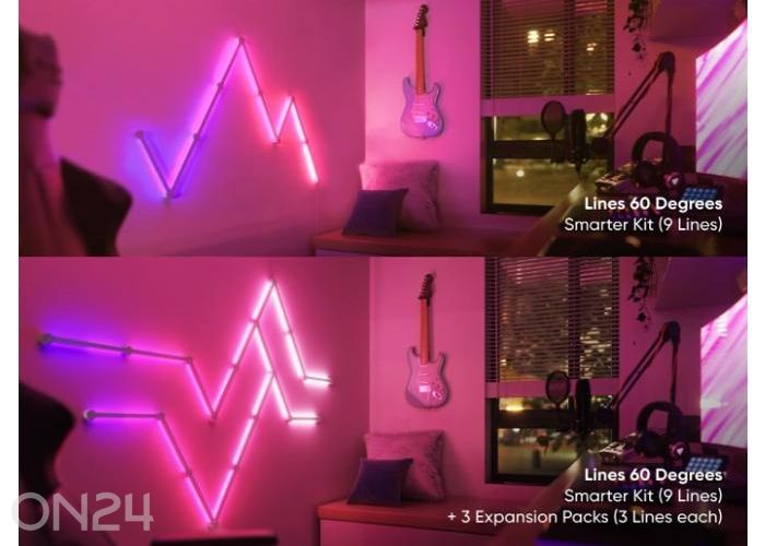 Nanoleaf Lines 60° laienduskomplekt (3 valgusriba) suurendatud
