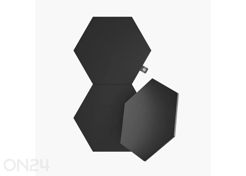 Nanoleaf Shapes Black Hexagons laienduskomplekt (3 paneeli), must suurendatud