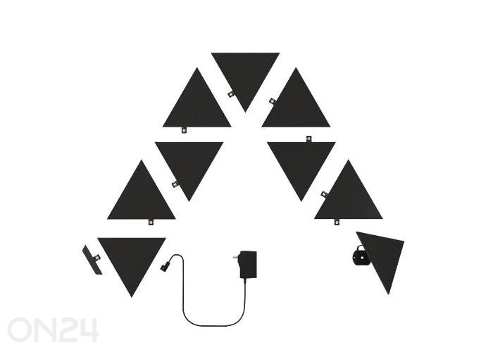 Nanoleaf Shapes Black Triangles stardikomplekt (9 paneeli), must suurendatud