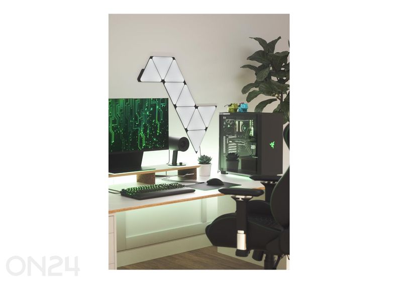 Nanoleaf Shapes Black Triangles stardikomplekt (9 paneeli), must suurendatud