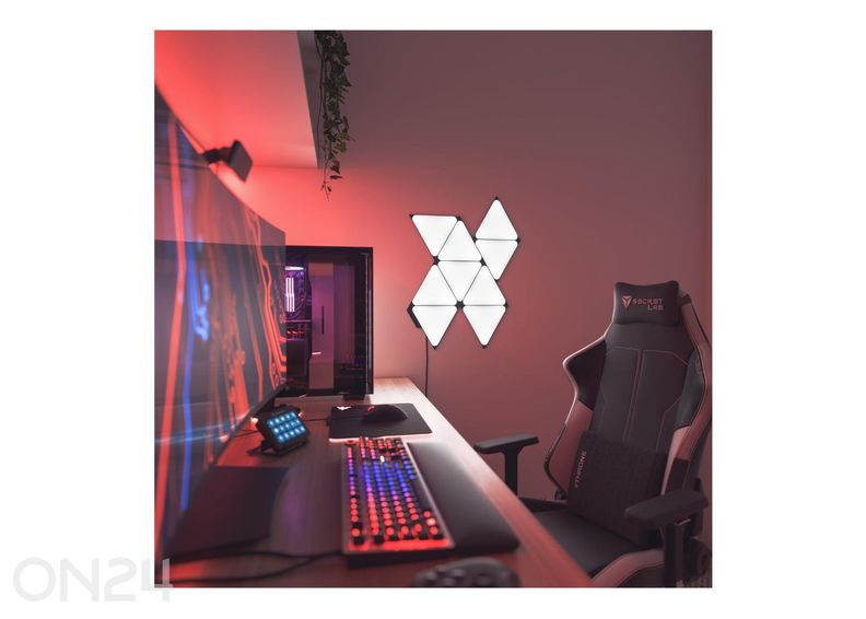 Nanoleaf Shapes Black Triangles stardikomplekt (9 paneeli), must suurendatud
