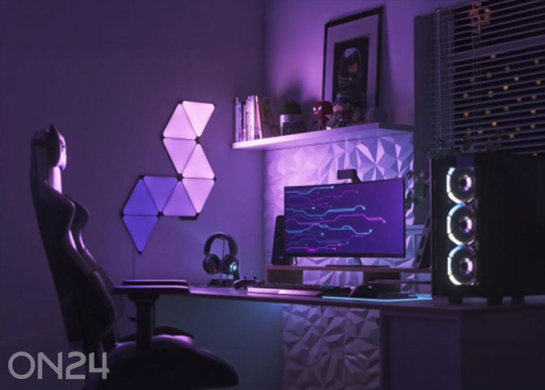 Nanoleaf Shapes Black Triangles stardikomplekt (9 paneeli), must suurendatud