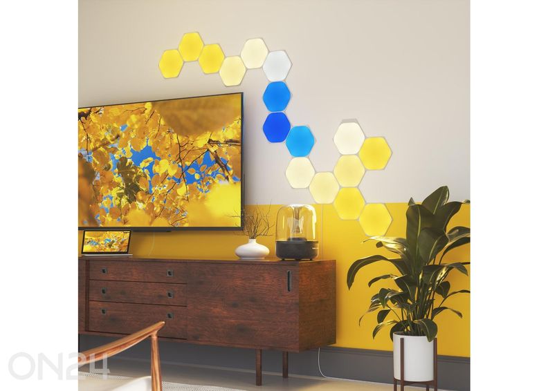 Nanoleaf Shapes Hexagons stardikomplekt (15 paneeli) suurendatud
