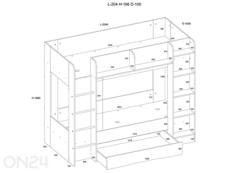 Narivoodi Everest 80x200 cm suurendatud