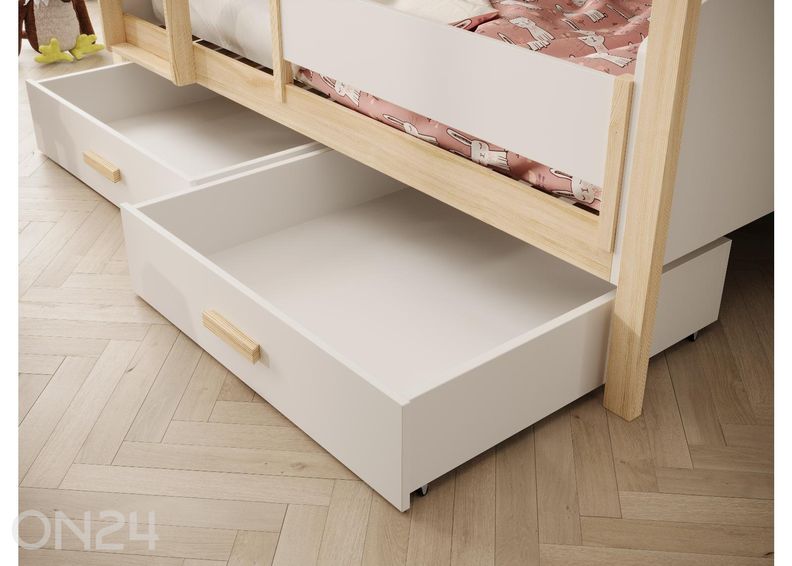 Narivoodi komplekt Jori madratsite ja turvapiirdega 80x180 cm suurendatud