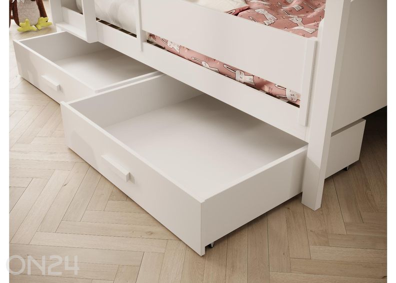 Narivoodi komplekt Jori madratsite ja turvapiirdega 90x200 cm suurendatud