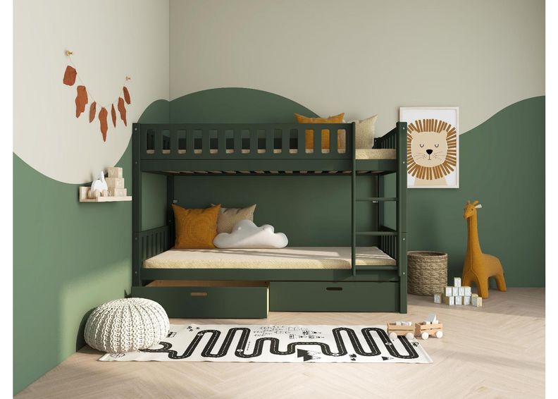 Narivoodi THUKA Viggo 2-kohaline sahtlitega, roheline suurendatud