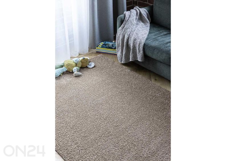 Narma kräsuline tuftingvaip Sweet™ beige ümar Ø 133 cm suurendatud