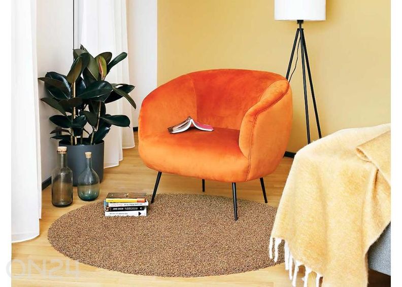 Narma kräsuline tuftingvaip Sweet™ gold ümar Ø 133 cm suurendatud