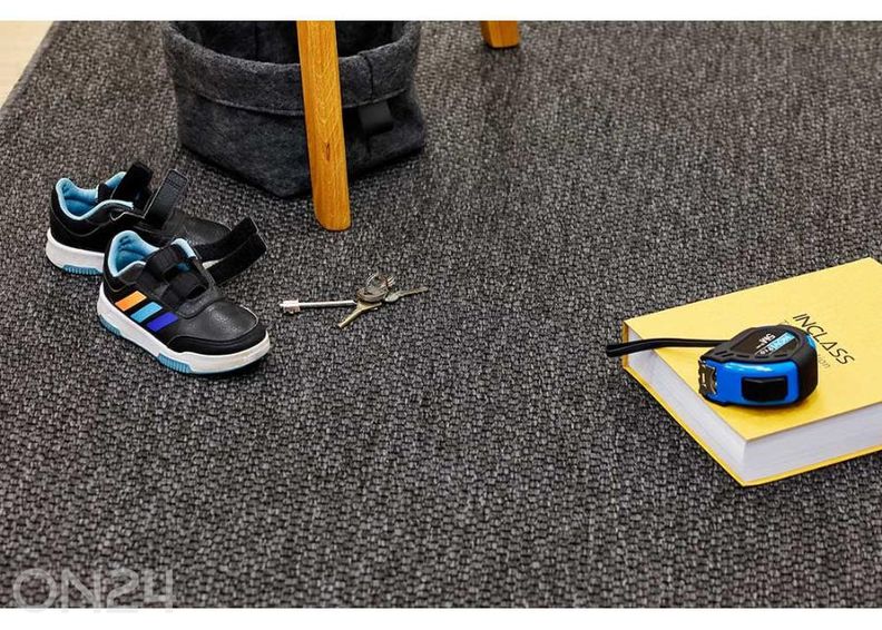 Narma madalsidusvaip Brooklyn™ carbon ümar Ø 160 cm suurendatud