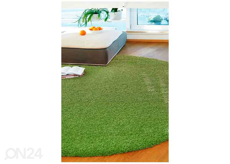 Narma pikakarvaline vaip Spice™ green ümar Ø 133 cm suurendatud
