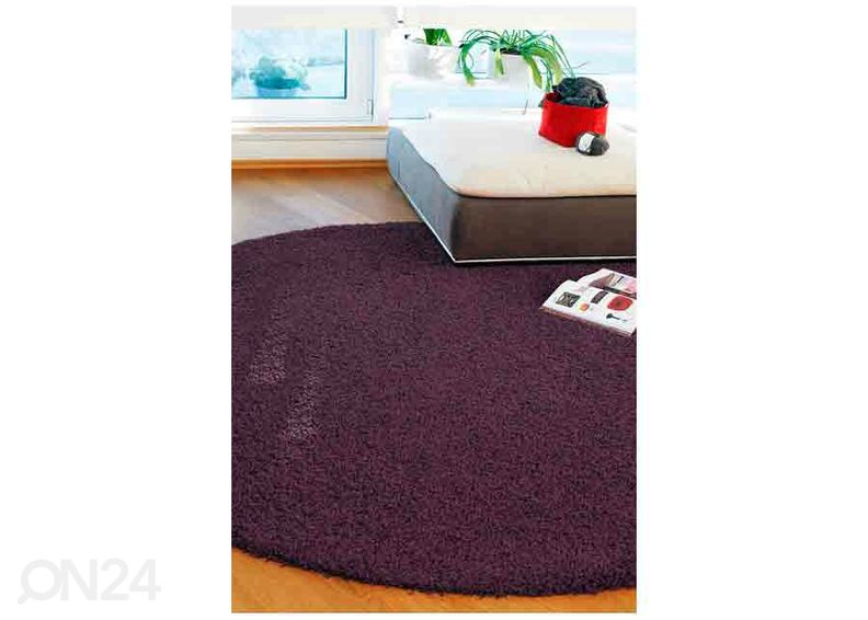 Narma pikakarvaline vaip Spice™ plum ümar Ø 133 cm suurendatud
