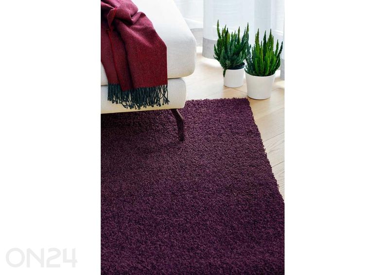 Narma pikakarvaline vaip Spice™ plum ümar Ø 133 cm suurendatud