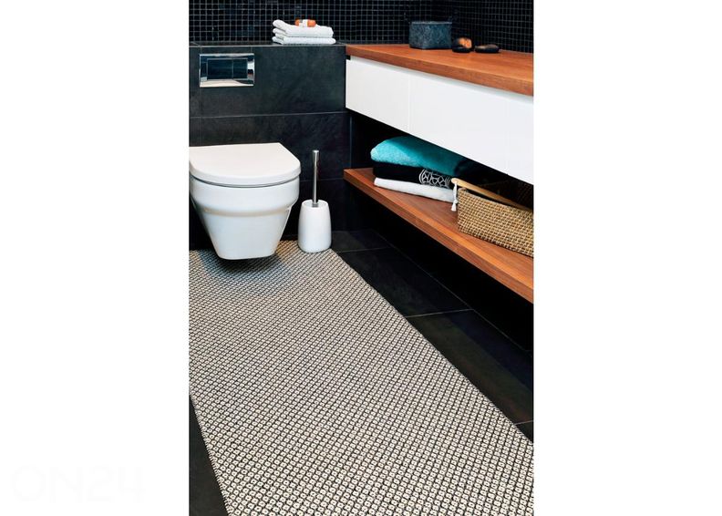 Narma plastikvaip Diby black-cream 70x350 cm suurendatud