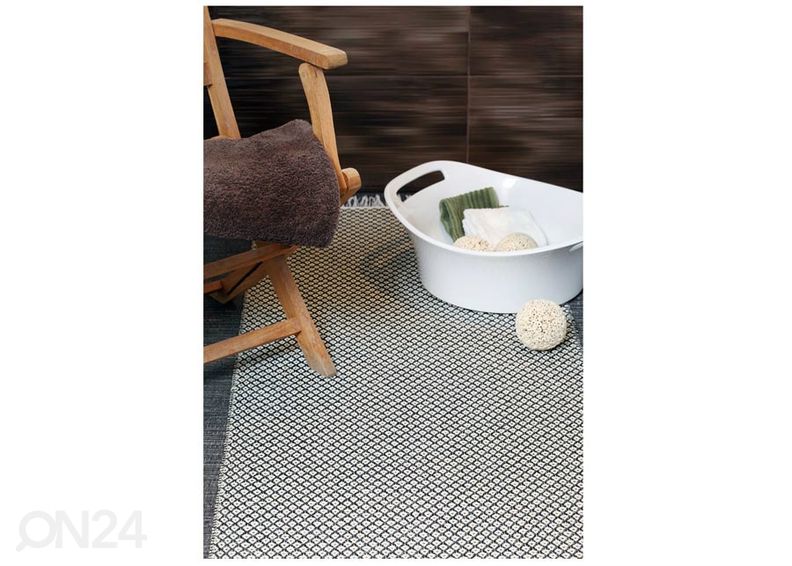 Narma plastikvaip Diby black-cream 70x350 cm suurendatud