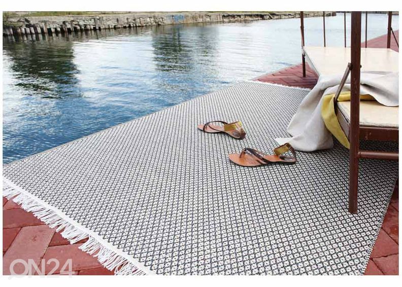 Narma plastikvaip Diby black-cream 70x350 cm suurendatud