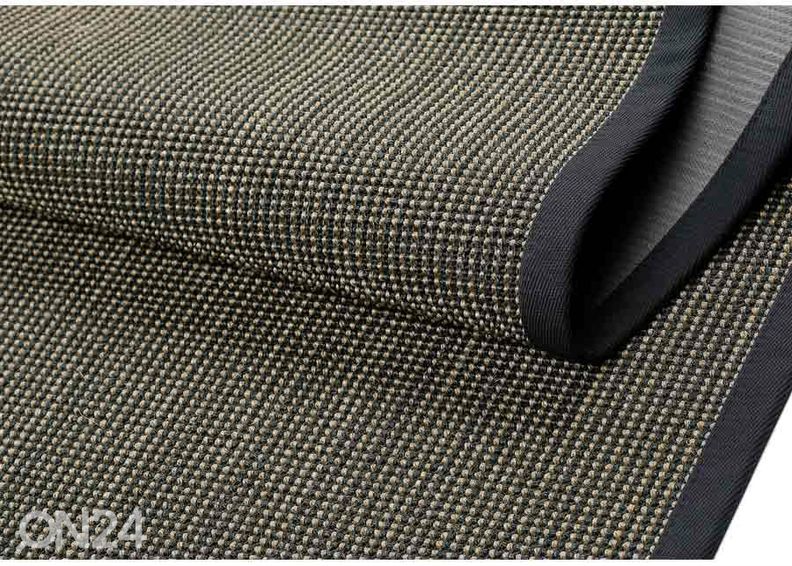 Narma sisalvaip Livos™ black-brown ümar Ø 160 cm suurendatud