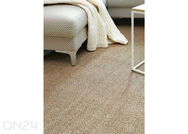 Narma sisalvaip Tuna™ beige ümar Ø 160 cm suurendatud