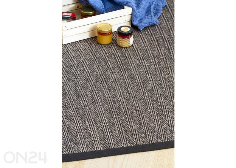 Narma sisalvaip Tuna™ carbon 80x160 cm suurendatud