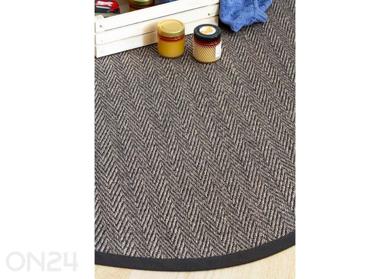 Narma sisalvaip Tuna™ carbon ümar Ø 160 cm suurendatud