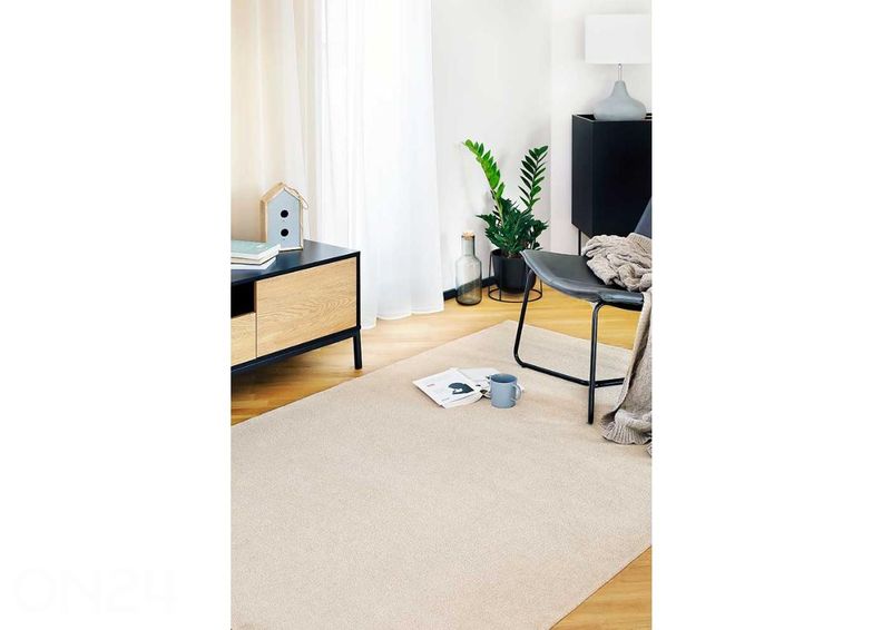 Narma veluurvaip Eden™ cream ümar Ø 133 cm suurendatud