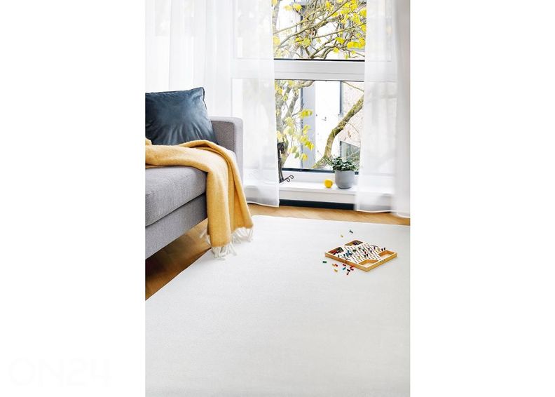 Narma veluurvaip Eden™ white ümar Ø 133 cm suurendatud