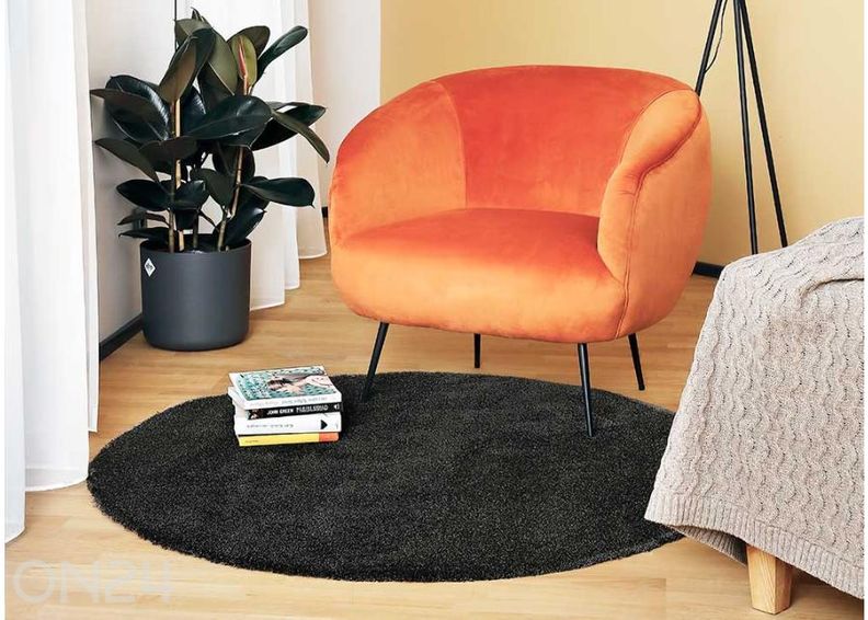 Narma veluurvaip Noble™ ümar carbon Ø 200 cm suurendatud