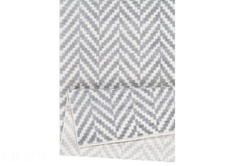 Narma villane käsikootud vaip Kuusamo white-grey 140x200 cm suurendatud