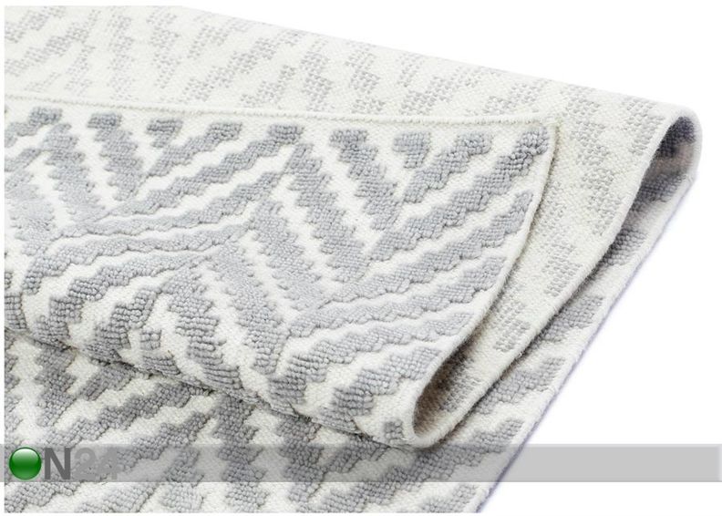 Narma villane käsikootud vaip Kuusamo white-grey 160x230 cm suurendatud