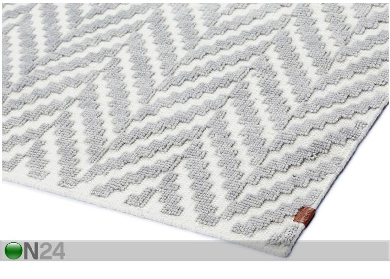 Narma villane käsikootud vaip Kuusamo white-grey 160x230 cm suurendatud