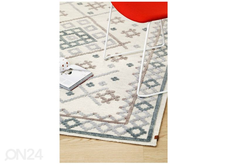 Narma villane käsikootud vaip Palanga grey-beige 140x200 cm suurendatud