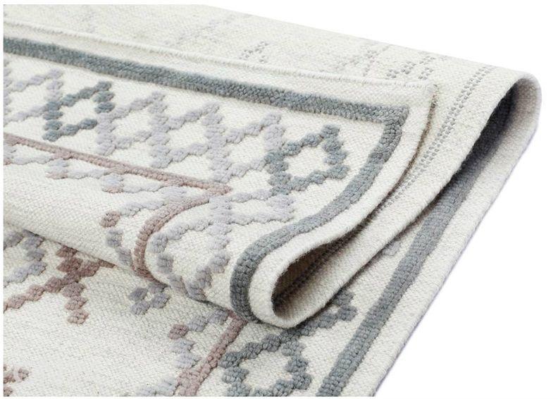 Narma villane käsikootud vaip Palanga grey-beige 140x200 cm suurendatud