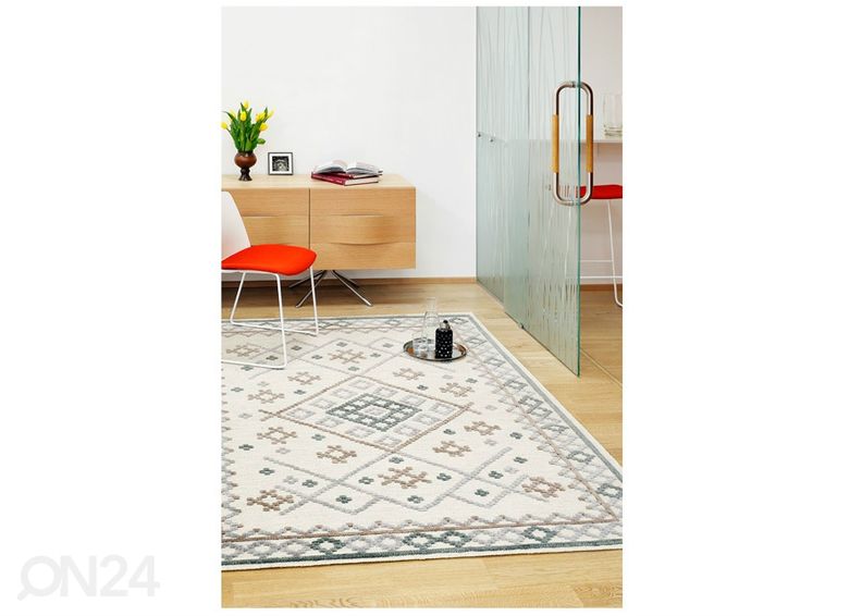 Narma villane käsikootud vaip Palanga grey-beige 140x200 cm suurendatud