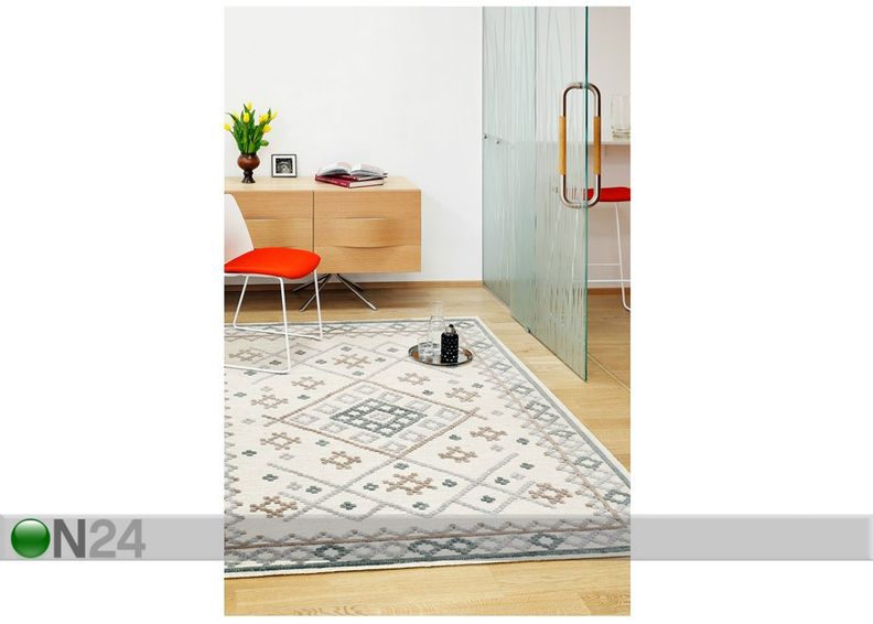 Narma villane käsikootud vaip Palanga grey-beige 160x230 cm suurendatud