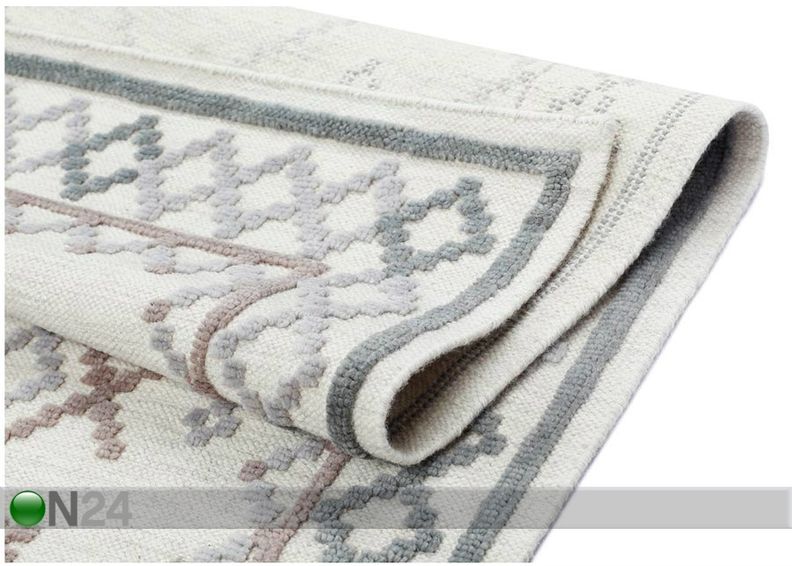 Narma villane käsikootud vaip Palanga grey-beige 160x230 cm suurendatud