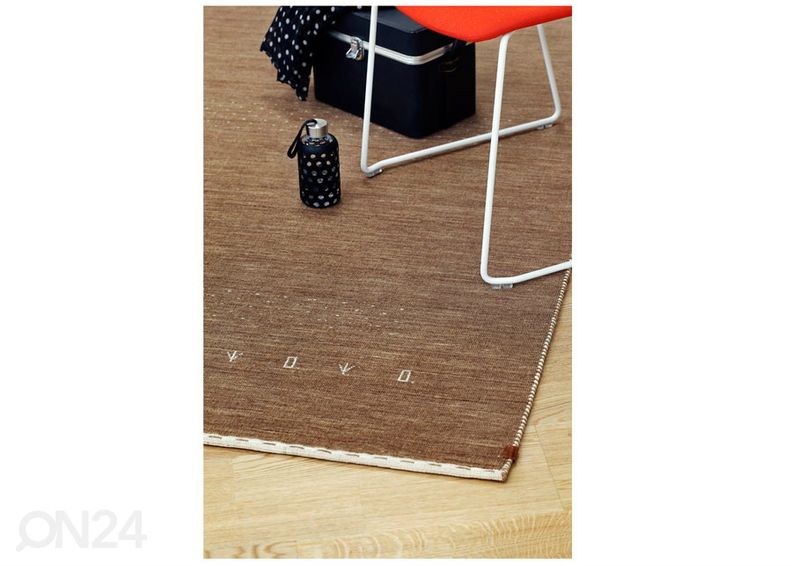 Narma villane käsikootud vaip Tornio brown 140x200 cm suurendatud