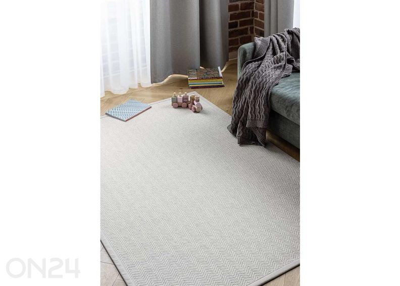 Narma villane vaip Bergen™ white 80x240 cm suurendatud