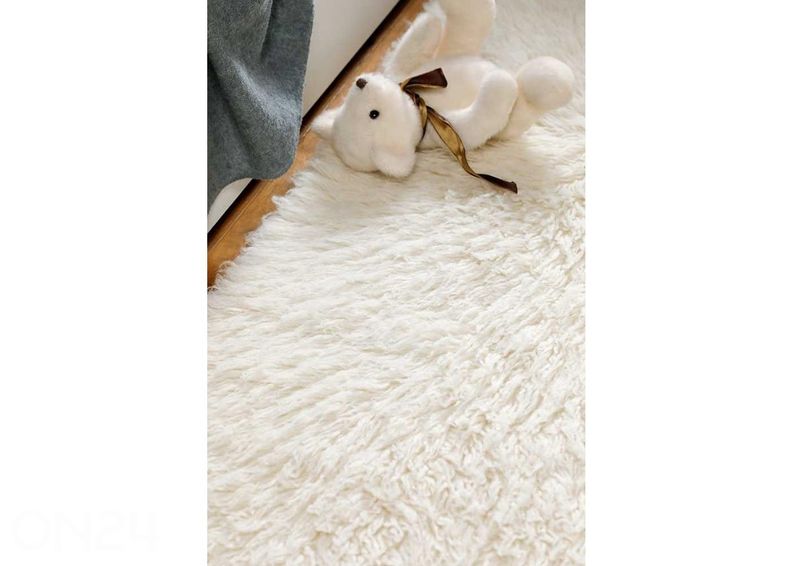 Narma villane vaip Flokati white 60x120 cm suurendatud