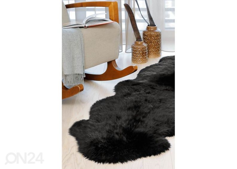 Naturaalne lambanahk Merino black M ±60x90 cm suurendatud